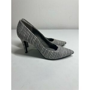 Seychelles Womens Black White Striped Leather Pointed Toe Heels Pumps Shoes 8